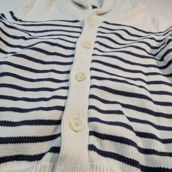 GAP Womens Shawl Collar Cardigan Sweater –‎ Cream Navy Stripe S - Picture 8 of 8